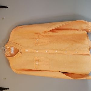 Mens Express Linen Blend Button Down Shirt